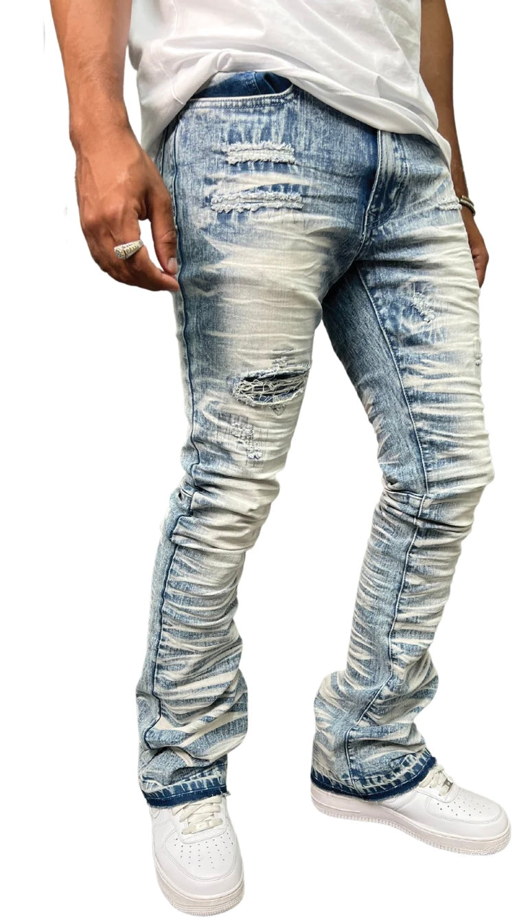 Mens Denim Stacked Jeans