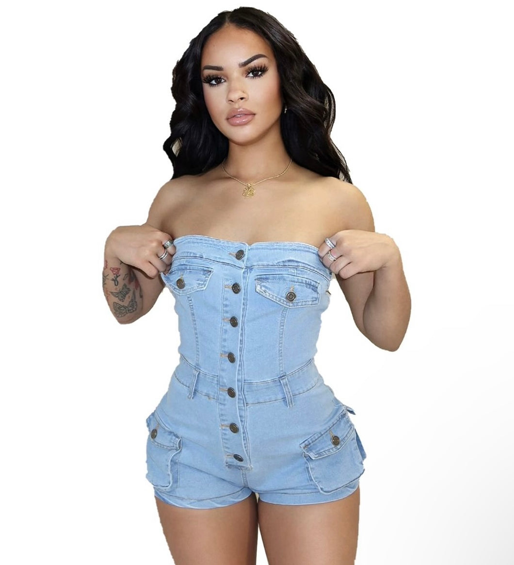 Denim romper