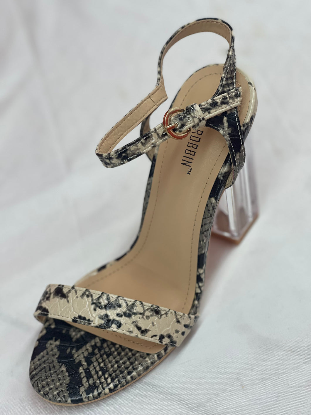 Nude Snake Clear Heel